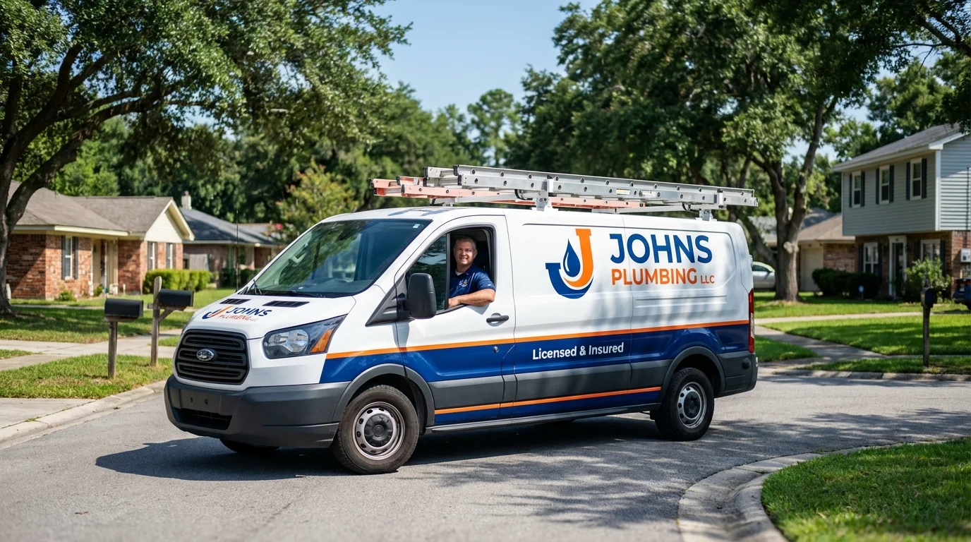 Johns Plumbing LLC service van in Angel Fire, NM