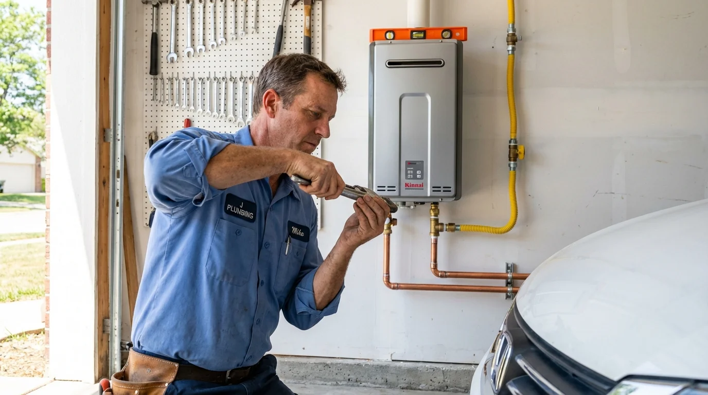 Tankless water heater installation by a Johns Plumbing LLC plumber in Angel Fire